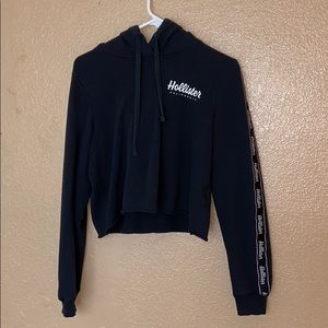 Black Hollister Cropped Hoodie